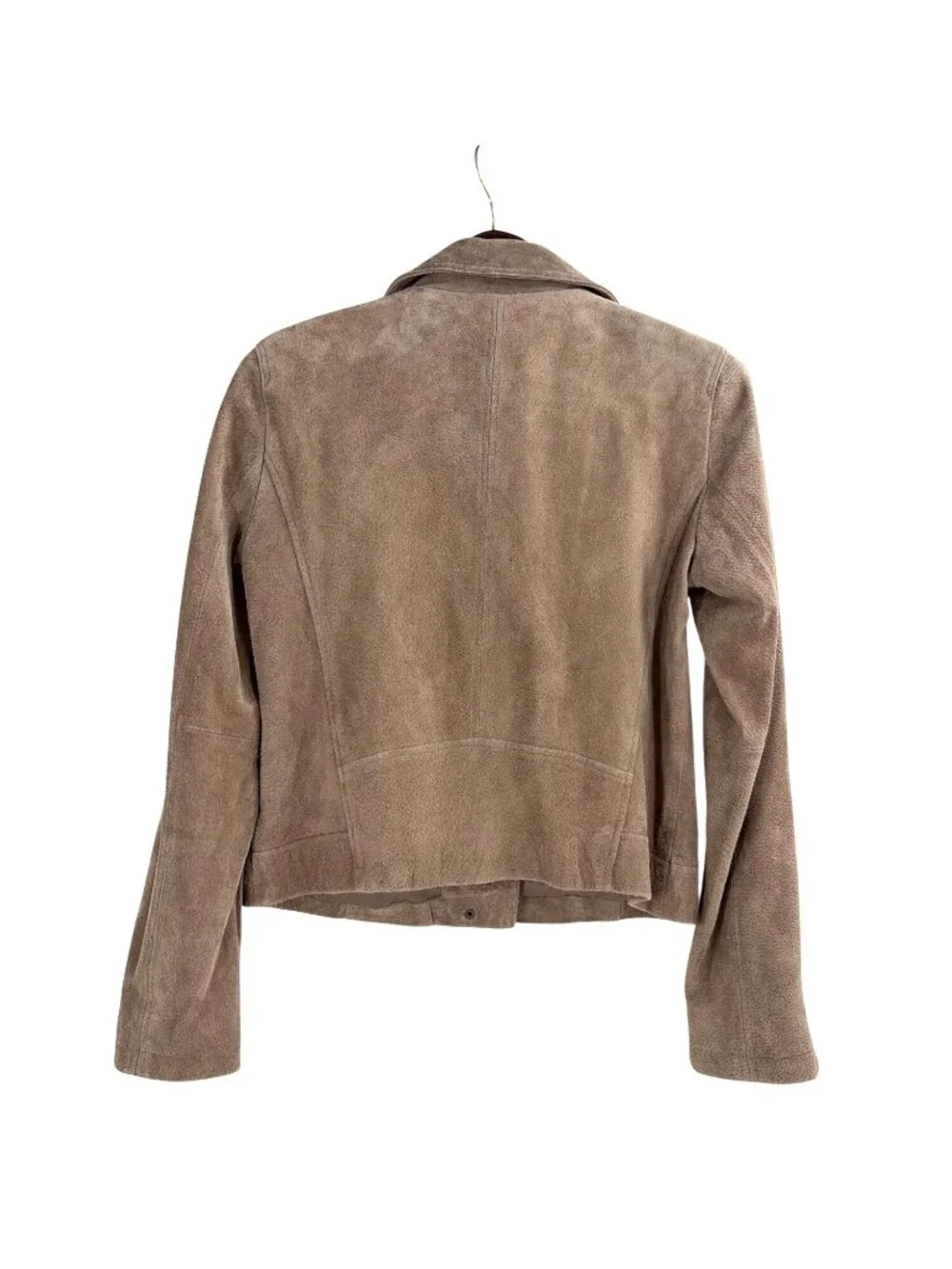 Blank NYC Womens Small Tan Leather Moto Jacket Zippered Pockets Edgy Boho Chic
